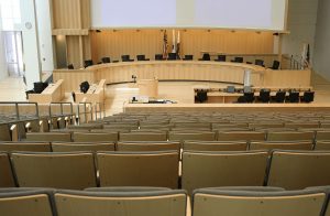 The interior of a city council building