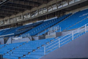 Seats and bleachers in a sports stadium